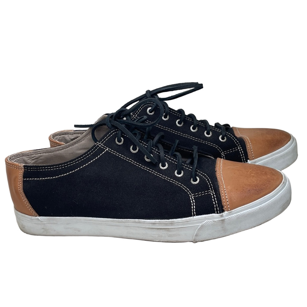 Sebago Black and Tan Leather/Canvas Men's Sneakers 11.5
